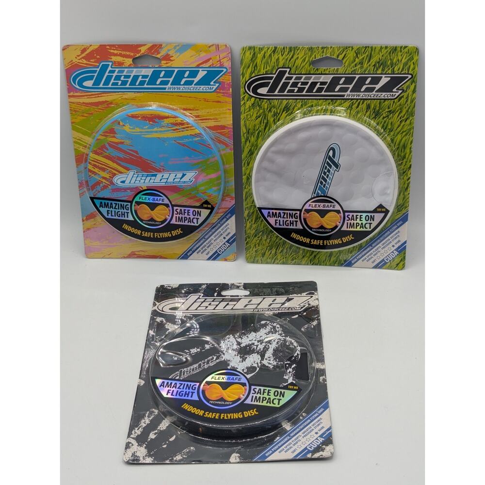 3-Pack Disceez Indoor Safe 5" Flying Discs 2018 Series 1 Cuda New
